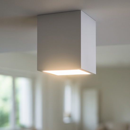 Faretto da soffitto quadrato in gesso bianco Faretto da soffitto quadrato in gesso bianco