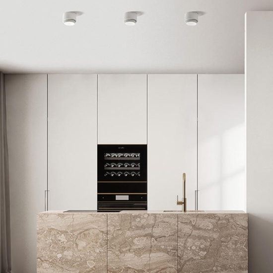 Faretto da soffitto rotondo bianco sforzin syme Faretto da soffitto rotondo bianco sforzin syme