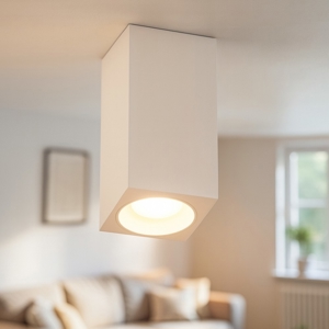 Faretto da soffitto in gesso alluminio bianco quadrato