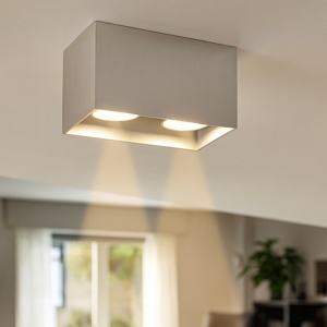 Faretto da soffitto cestello grigio i doppia luce