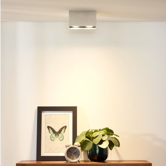 Faretto da soffitto cestello grigio i doppia luce Faretto da soffitto cestello grigio i doppia luce