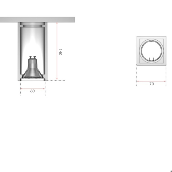 Faretto cubo da soffitto gesso bianco isyluce