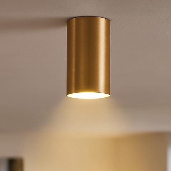 Faretto da soffitto cilindro oro satinato