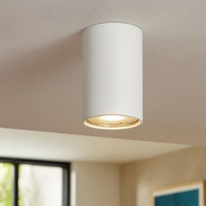 Faretto cilindro bianco sporgente da soffitto