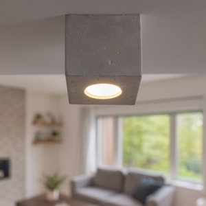 Faretto cubo da soffitto in cemento grigio per interno