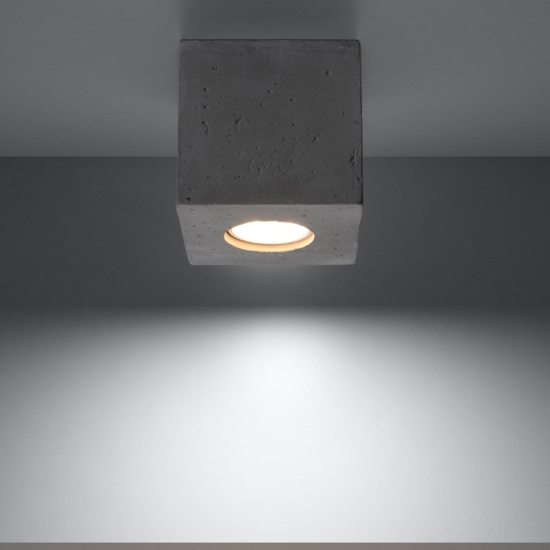 Faretto cubo da soffitto in cemento grigio per interno Faretto cubo da soffitto in cemento grigio per interno