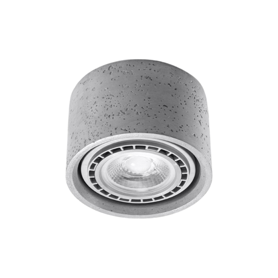 Faretto da soffitto cemento grigio cilindro rotondo