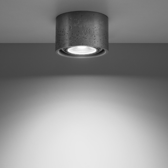 Faretto da soffitto cemento grigio cilindro rotondo