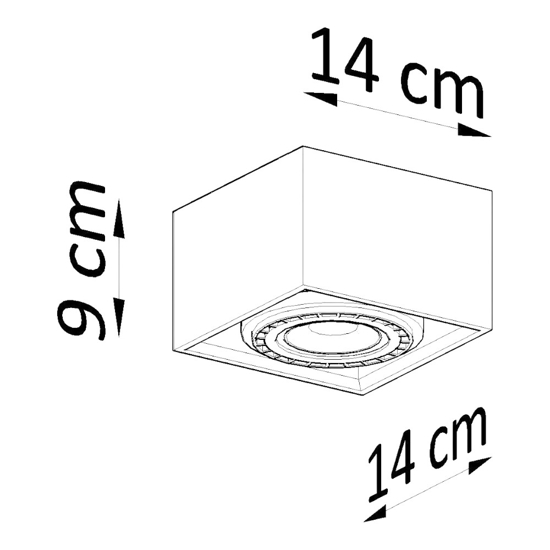 Faretto cubo da soffitto in cemento quadrata