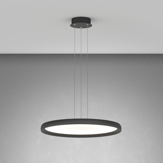 Lampadario da cucina top light plana nero rotondo led 25w cct