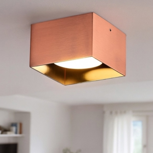 Spike pl1 square ideal lux faretto quadrato rame 3000k per soffitto