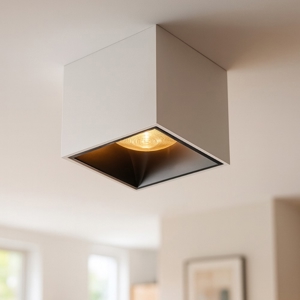 Faretto da soffitto maytoni alfa cubo led 12w 3000k bianco nero