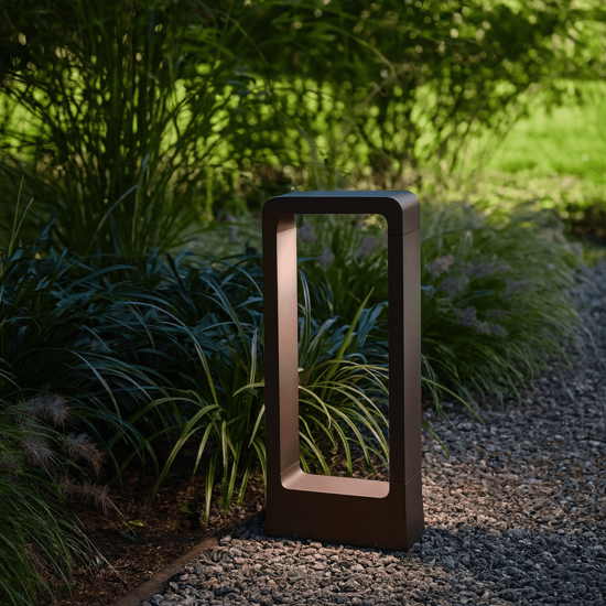 Ondaluce nature lampioncino da giardino corten 40cm led 4000k ip65