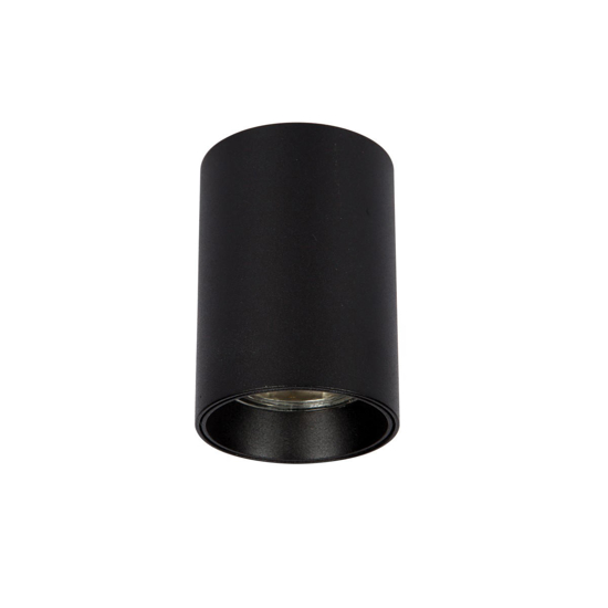 Faretto da soffitto cilindro nero diffusore in oro fp