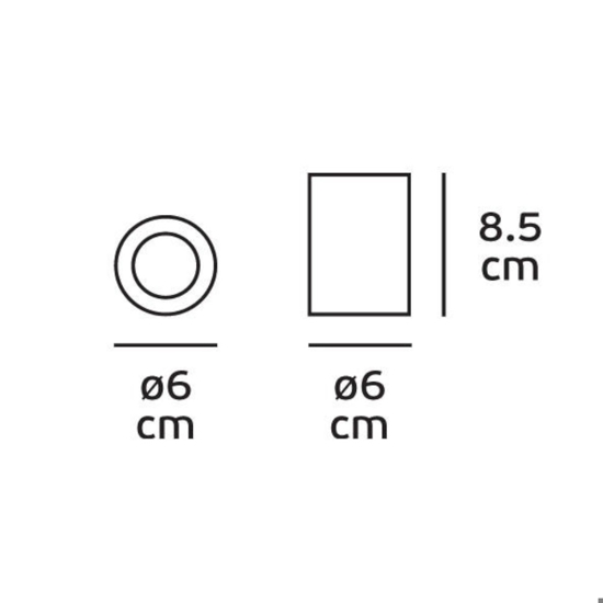 Faretto da soffitto cilindro nero diffusore in oro fp