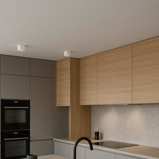 Faretto da soffitto quadrato bianco