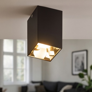 Isyluce faretto da soffitto quadrato nero cromo