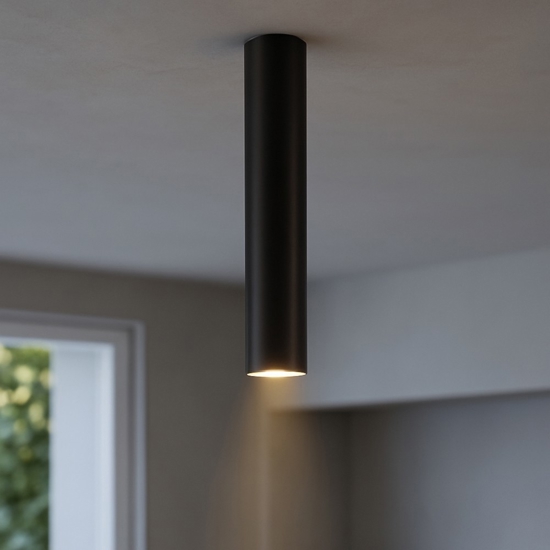 Look pl1 ideal lux faretto da soffitto cilindro nero