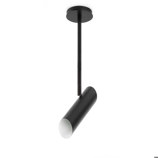 Faretto nero con asta da soffitto a sospensione orientabile Faretto nero con asta da soffitto a sospensione orientabile