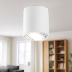 Faretto cilindro da soffitto bianco orientabile