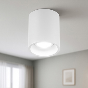 Faretto da soffitto cilindro bianco di alluminio