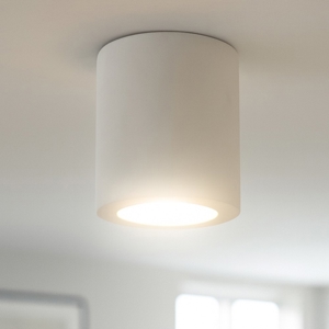Faretto per cucina in gesso bianco cilindro