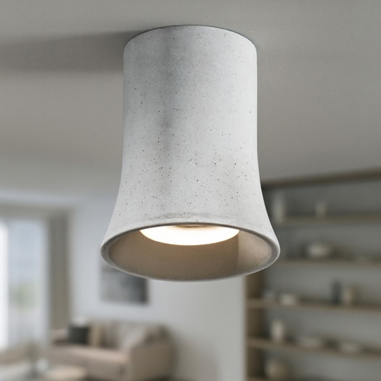 Ondaluce pl rock faretto da soffitto in cemento grigio Ondaluce pl rock faretto da soffitto in cemento grigio