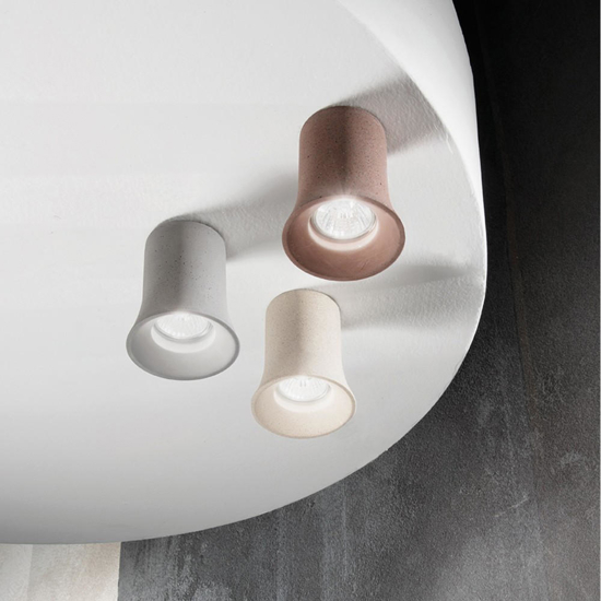 Ondaluce pl rock faretto da soffitto in cemento grigio Ondaluce pl rock faretto da soffitto in cemento grigio