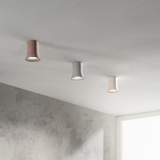 Ondaluce pl rock faretto da soffitto in cemento grigio Ondaluce pl rock faretto da soffitto in cemento grigio