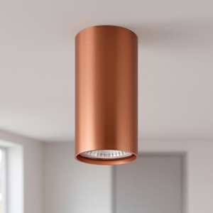 Faretto alluminio colore rame cilindro da soffitto