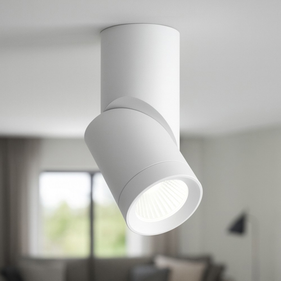 Faretto spot led orientabile bianco 8w 3000k cilindro perenz