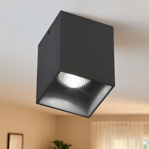 Faretto da soffitto gu10 nero cubo per interno