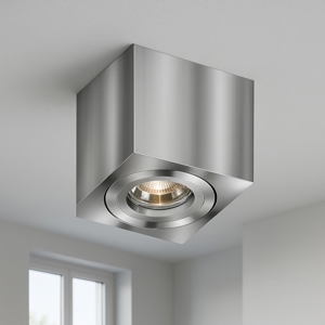 Faretto da soffitto quadrato cromato orientabile