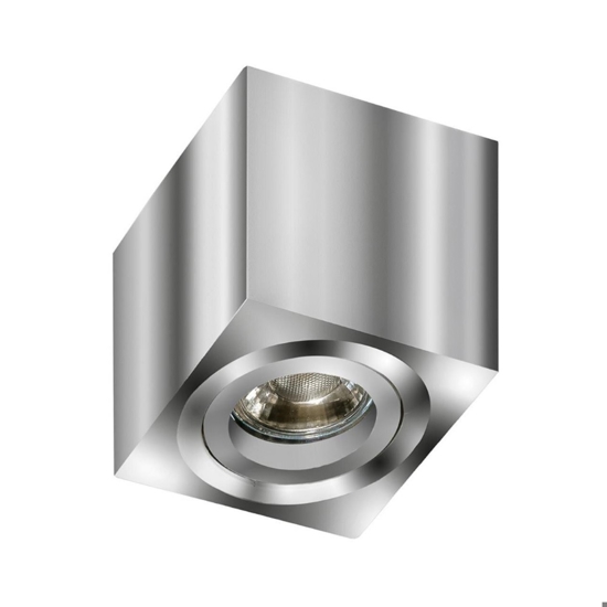 Faretto da soffitto quadrato cromato orientabile