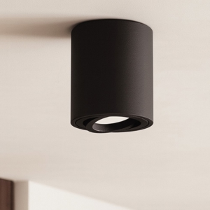 Faretto nero cilindro da soffitto orientabile gea luce