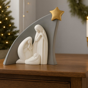 Bongelli preziosi statuina h13 presepe moderno grigio stella natività