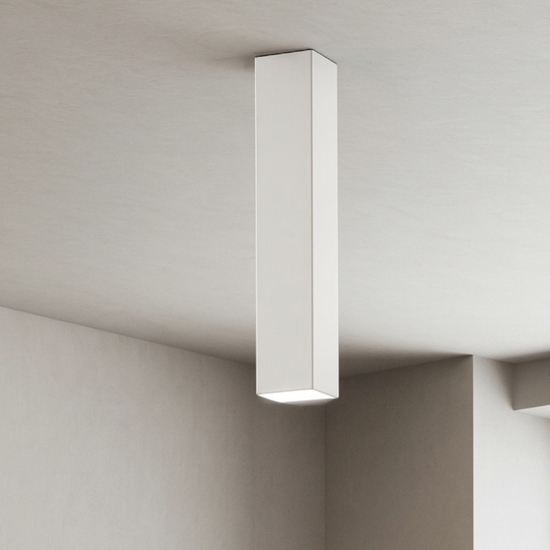 Ideal lux sky pl1 h40 faretto da soffitto bianco squadrato