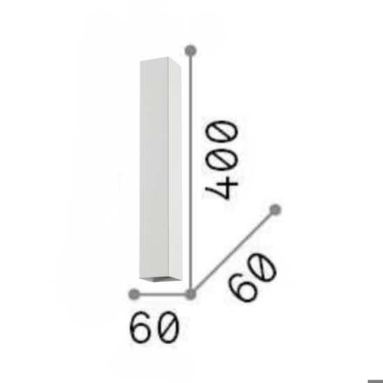Ideal lux sky pl1 h40 faretto da soffitto bianco squadrato
