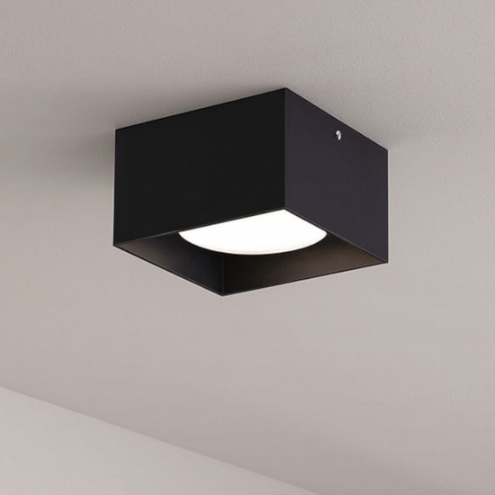 Faretto spike pl1 square ideal lux quadrato nero 3000k
