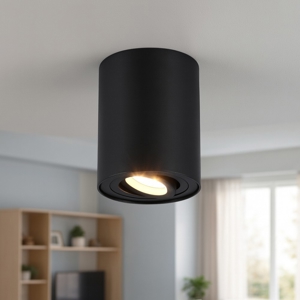 Faretto cilindro moderno nero luce orientabile