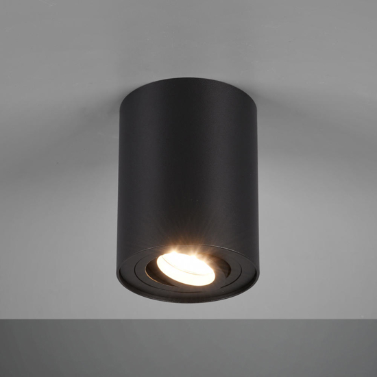 Faretto cilindro moderno nero luce orientabile Faretto cilindro moderno nero luce orientabile