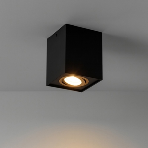 Faretto da soffitto orientabile cubo nero oro