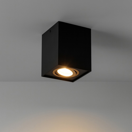 Faretto da soffitto orientabile cubo nero oro Faretto da soffitto orientabile cubo nero oro