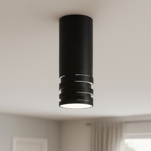 Visualizza i dettagli per Faretto da soffitto cilindro sporgente nero emily gea luce Faretto da soffitto cilindro sporgente nero emily gea luce