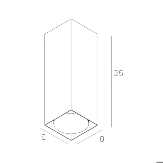 Faretto da soffitto grigio squadrato top light