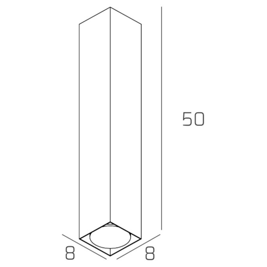 Faretto grigio da soffitto squadrato top light plate