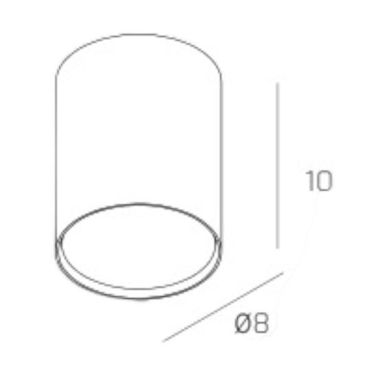 Faretto da soffitto cilindro sabbia top light shape