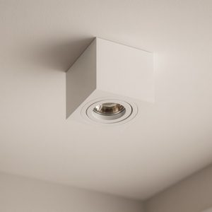 Faretto cubo da soffitto bianco orientabile