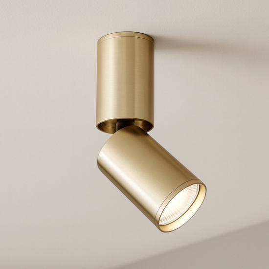 Faretto focus orientabile da soffitto oro cilindro brunito maytoni
