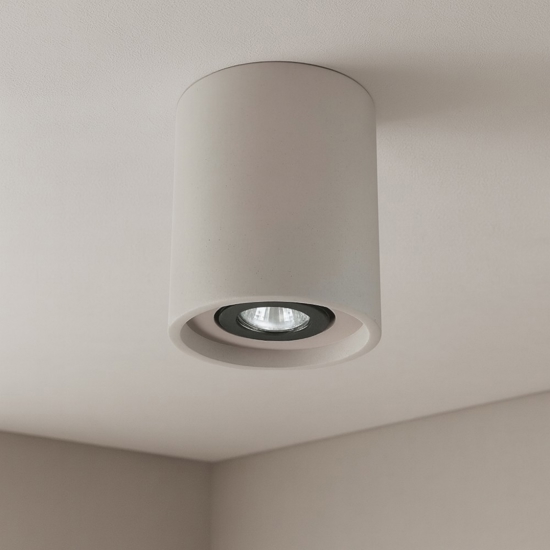 Oak pl1 round ideal lux faretto cilindrico grigio cemento Oak pl1 round ideal lux faretto cilindrico grigio cemento